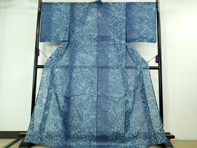 平和屋本店＊極上 夏物 本蝋纈染 吉川三郎作 夏お召 丹後本麻 白友織物謹製 証紙付き 逸品 DZAA6899kh5