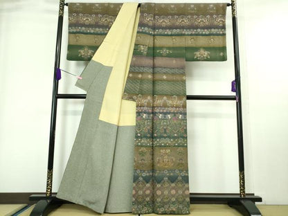 平和屋本店■極上　中国三大刺繍　スワトウ刺繍　汕頭刺繍　総刺繍　訪問着　洋花文　暈し染め　金糸　逸品　DZAA6913kh5