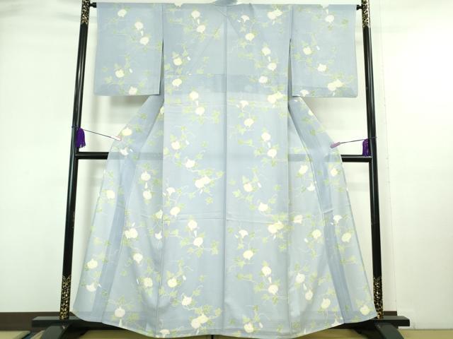 平和屋着物＊極上 夏物 小紋 朝顔 逸品 DZAA6916kh5