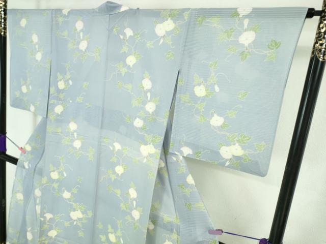 平和屋着物＊極上 夏物 小紋 朝顔 逸品 DZAA6916kh5