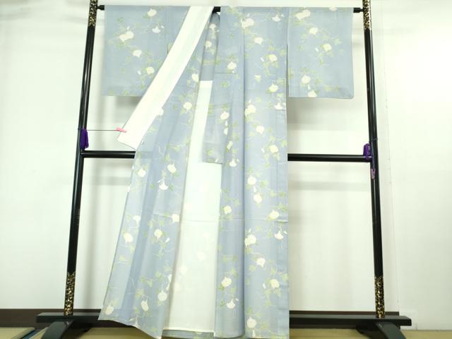 平和屋着物＊極上 夏物 小紋 朝顔 逸品 DZAA6916kh5
