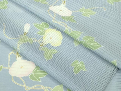 平和屋着物＊極上 夏物 小紋 朝顔 逸品 DZAA6916kh5