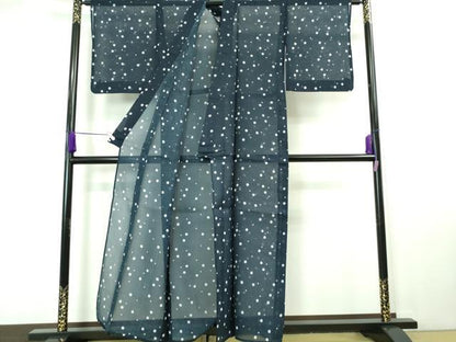 平和屋着物■極上　夏物　江戸小紋　浴衣兼用　絹紅梅　丸文　反端付き　逸品　DZAA6929kh5