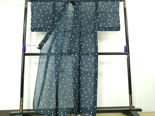 平和屋着物■極上　夏物　江戸小紋　浴衣兼用　絹紅梅　丸文　反端付き　逸品　DZAA6929kh5