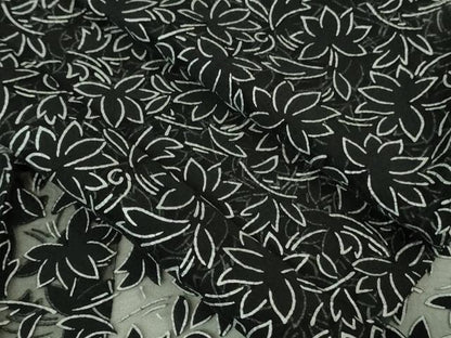 平和屋着物＊極上 夏物 小紋 レース 花間道 黒地 逸品 DZAA6930kh5
