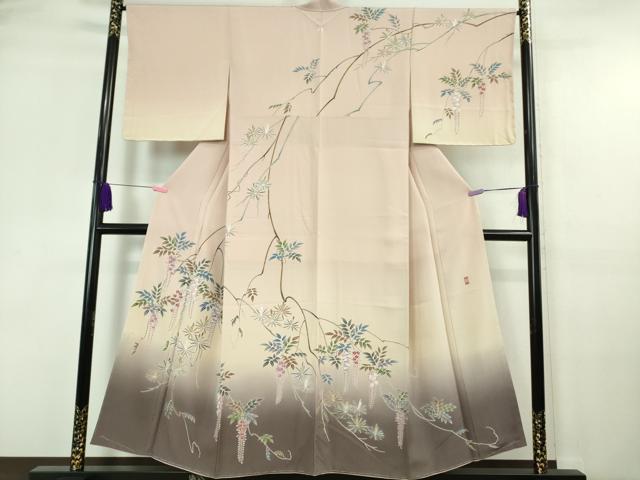 平和屋着物●極上 訪問着 友禅 作家物 藤花房 暈し染め 逸品 未使用 DZAA6934kh5