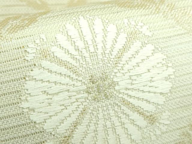 平和屋着物＊極上 夏物 六通柄袋帯 唐織 菊花菱 蒸栗色地 金糸 逸品 DZAA6959kh5