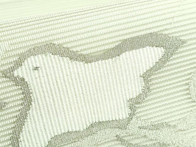 平和屋着物■極上　夏物　九寸名古屋帯　立波に千鳥　蒸栗色地　銀糸　逸品　DZAA6960kh5