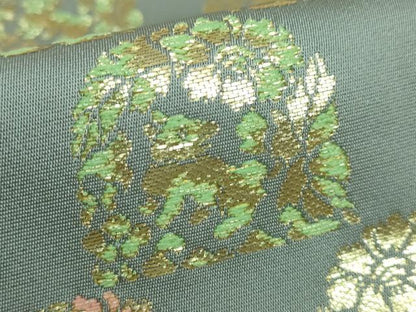 平和屋着物●極上 龍村美術織物 龍村製 九寸開き名古屋帯 瑞花遊園文 金糸 逸品 DZAA6962kh5