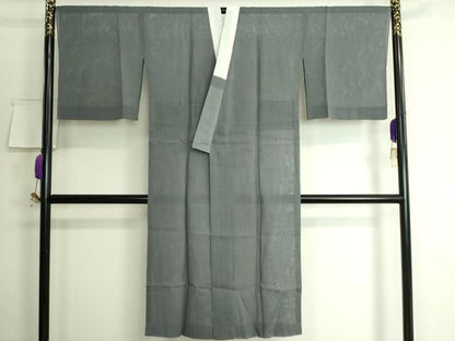 平和屋本店■希少　本場小千谷本麻襦袢　麻絽　染の近江謹製　豆がら茶色地　杉山織物　証紙付き　逸品　DZAA6984kh5