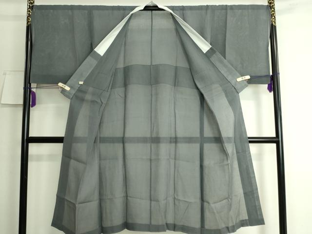 平和屋本店■希少　本場小千谷本麻襦袢　麻絽　染の近江謹製　豆がら茶色地　杉山織物　証紙付き　逸品　DZAA6984kh5