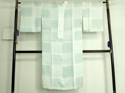 平和屋本店■上質な長襦袢　単衣　市松紋紗　逸品　DZAA6986kh5
