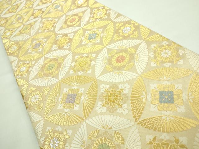 平和屋着物●極上 六通柄袋帯 唐織 七宝花菱文 金銀糸 逸品 DZAA7015kh5