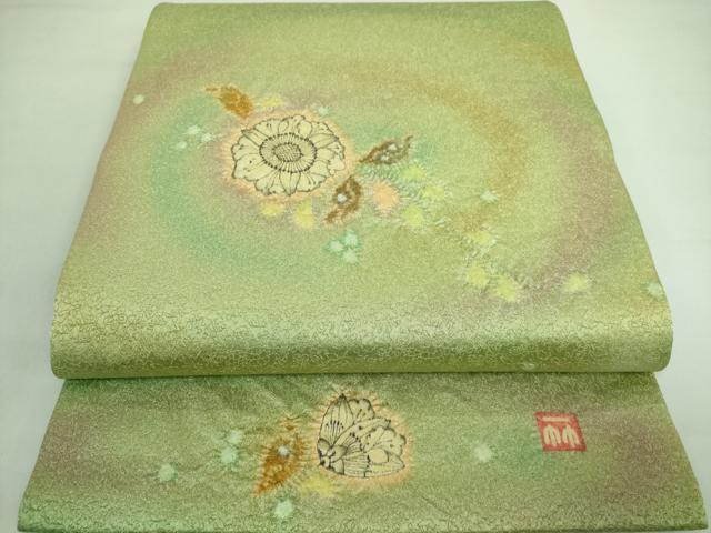 平和屋本店■極上　久保田一竹　幻の辻が花　太鼓柄袋帯　金通し地　逸品　DZAA7018kh5