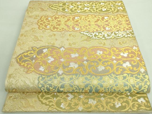 平和屋着物●極上 西陣 川島織物 六通柄 本袋帯 花唐草 金銀糸 逸品 DZAA7028kh5
