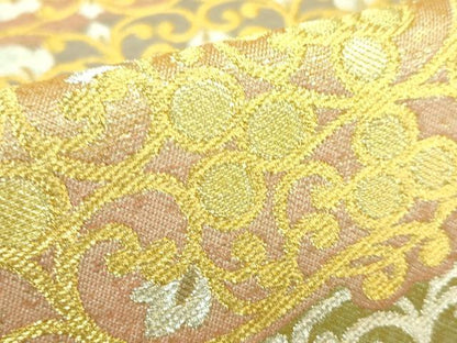 平和屋着物●極上 西陣 川島織物 六通柄 本袋帯 花唐草 金銀糸 逸品 DZAA7028kh5