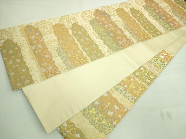 平和屋着物●極上 西陣 川島織物 六通柄 本袋帯 花唐草 金銀糸 逸品 DZAA7028kh5
