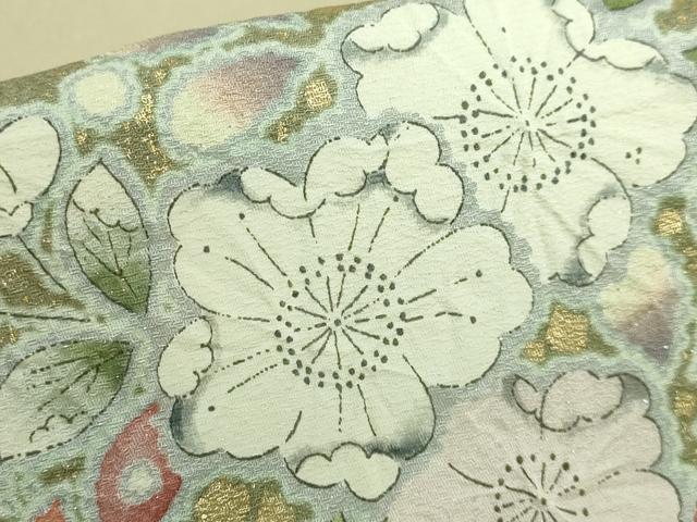 平和屋着物●極上 越後十日町の一流染匠 桐屋・翠山工房 太鼓柄袋帯 辻が花 金彩 銀通し地 逸品 DZAA7035kh5