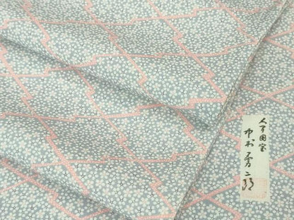 平和屋着物■極上　重要無形文化財　人間国宝　中村勇二郎　江戸小紋　単衣　松皮菱　小花文　逸品　未使用　DZAA7050kh5