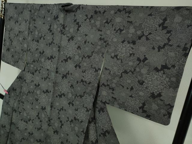 平和屋着物■極上　重要無形文化財　人間国宝　中村勇二郎　江戸小紋　川端柄　藍鉄色地　鬼しぼ縮緬　逸品　DZAA7058kh5