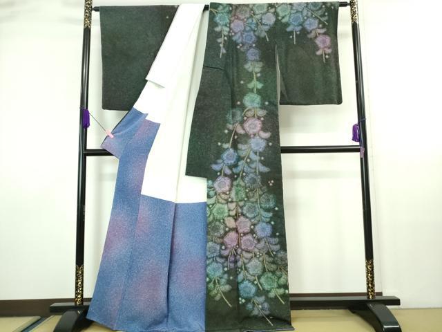 平和屋本店■最高級　初代　久保田一竹　幻の辻が花　訪問着　辻が花96個　桜華　暈し染め　共箱・たとう紙付き　逸品　DZAA7068kh5