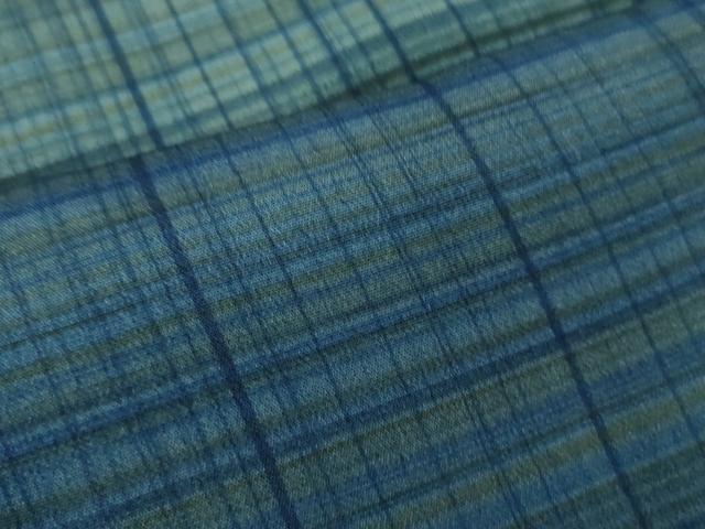 平和屋着物■極上　男性 結城紬 アンサンブル 長襦袢(袷)3点セット　キングサイズ　100亀甲　総詰め　濃藍色地　逸品　未使用　DZAA7069kh5