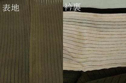 平和屋本店■希少　夏物　アンティーク　大正ロマン　振袖　縦絽　相良刺繍　飛鶴松竹梅　黒地　逸品　DZAA7073kh5