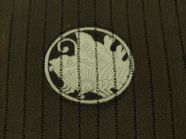 平和屋本店■希少　夏物　アンティーク　大正ロマン　振袖　縦絽　相良刺繍　飛鶴松竹梅　黒地　逸品　DZAA7073kh5