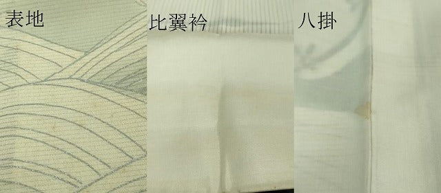 平和屋本店＊希少 夏物 アンティーク 大正ロマン 振袖 絽縮緬 檜扇立波花文 黒地 銀彩 逸品 DZAA7074kh5