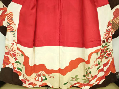 平和屋本店●極上 アンティーク 大正ロマン 振袖 刺繍 鳳凰吉祥花文 金糸 逸品 DZAA7084kh5
