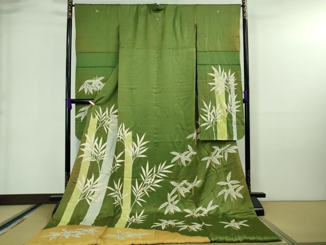 平和屋本店■極上　アンティーク　大正ロマン　お引きずり・お引き摺り・引き振袖　笹竹文　逸品　DZAA7088kh5