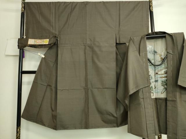 平和屋着物●極上　男性　本場大島紬　アンサンブル　村上絹織物謹製　さが美扱い　証紙付き　逸品　未使用　DZAA7103kh5