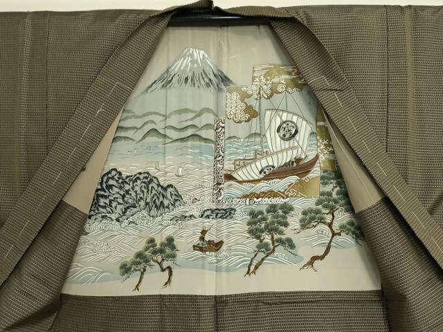 平和屋着物●極上　男性　本場大島紬　アンサンブル　村上絹織物謹製　さが美扱い　証紙付き　逸品　未使用　DZAA7103kh5