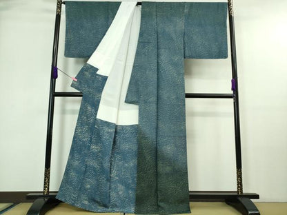 平和屋本店■極上　佐波理綴　創作者 池口定男　訪問着　霞文　暈し染め　銀通し地　逸品　DZAA7114kh5