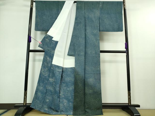 平和屋本店■極上　佐波理綴　創作者 池口定男　訪問着　霞文　暈し染め　銀通し地　逸品　DZAA7114kh5