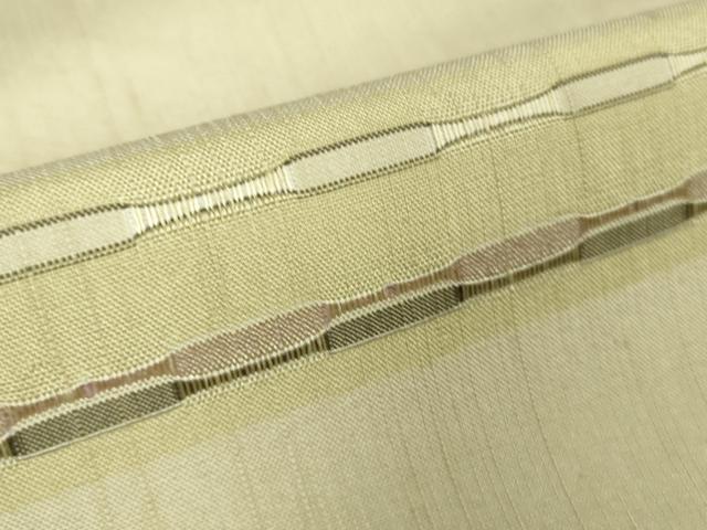 平和屋着物●極上 訪問着 紬地 めがね織 亜麻色地 逸品 DZAA7117kh5