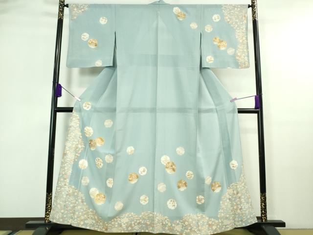 平和屋本店■極上　夏物　訪問着　絽　宝尽くし　雪輪　水色地　金彩　銀座越後屋扱い　逸品　DZAA7119kh5 平和屋本店□極上 夏物 訪問着 絽 宝尽くし 雪輪 水色地 金彩 銀座越後屋