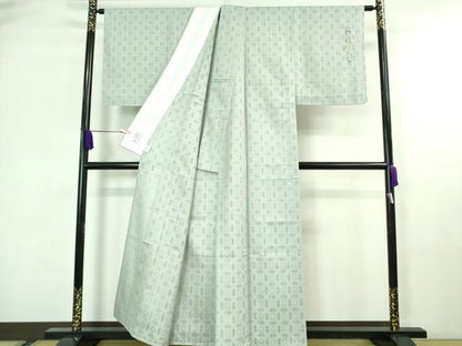 平和屋着物＊極上 夏物 京都西陣・想屋謹製 色無地 刺繍 霞紋紗 白藍色 銀通し地 やまと誂製 逸品 未使用 DZAA7120kh5