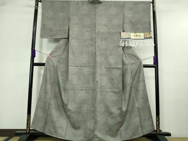 平和屋着物■極上　石川県指定無形文化財　牛首紬　白山工房　手織り　雪輪　証紙付き　逸品　未使用　DZAA7132kh5