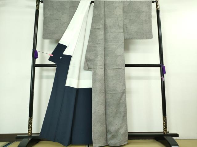 平和屋着物■極上　石川県指定無形文化財　牛首紬　白山工房　手織り　雪輪　証紙付き　逸品　未使用　DZAA7132kh5