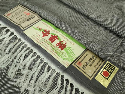 平和屋着物■極上　石川県指定無形文化財　牛首紬　白山工房　手織り　雪輪　証紙付き　逸品　未使用　DZAA7132kh5