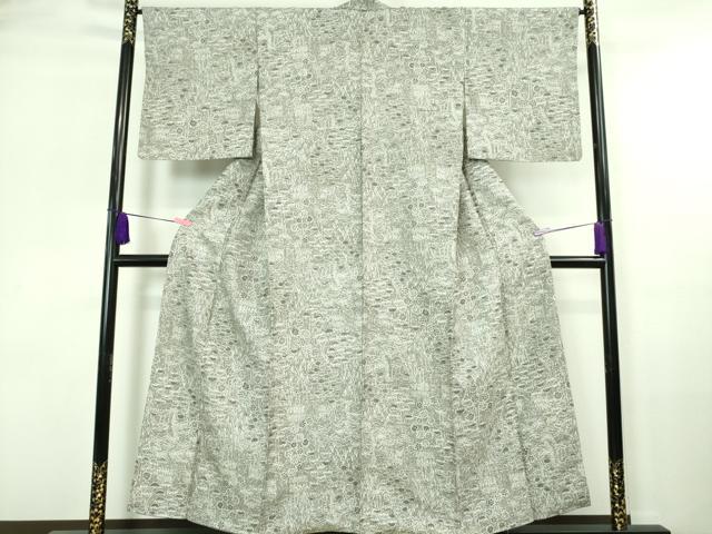 平和屋着物●極上　小紋　お召地　草花風景　逸品　DZAA7135kh5