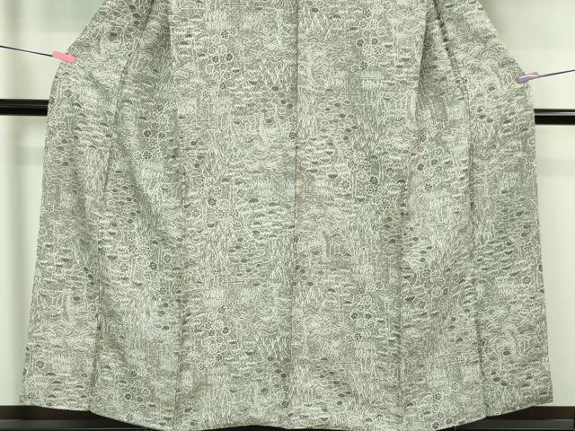 平和屋着物●極上　小紋　お召地　草花風景　逸品　DZAA7135kh5