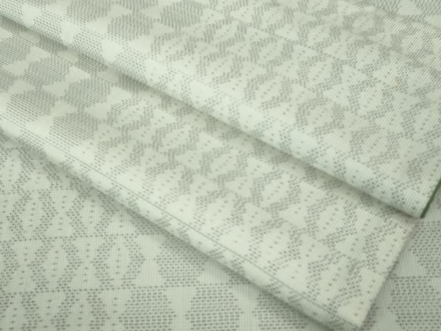 平和屋着物●極上　本場大島紬　白大島　幾何学文様　逸品　DZAA7136kh5