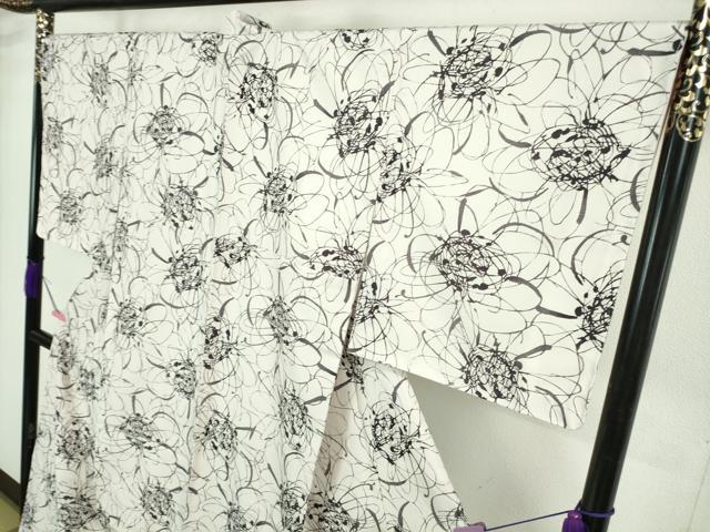 平和屋着物●極上 森英恵・HANAE MORI 小紋・名古屋帯セット 花 桜色地 やまと誂製 洗える着物 逸品 DZAA7144kh5