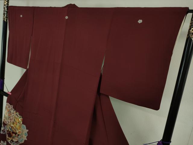 平和屋本店■極上　創業460年・千總　色留袖　駒刺繍　正倉院花鳥文　葡萄色地　金彩　高島屋扱い　逸品　DZAA7149kh5