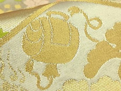 平和屋着物●極上 西陣 川島織物 六通柄 本袋帯 唐織 宝尽くし花文 金糸 逸品 DZAA7179kh5