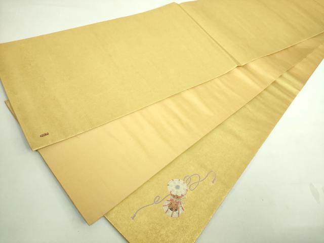 平和屋着物●極上 西陣 長嶋成織物 ながしま帯 加賀友禅の巨匠 初代 由水十久 太鼓柄袋帯 一鼓 瀞金錦 本金箔 証紙付き 逸品 DZAA7180kh5