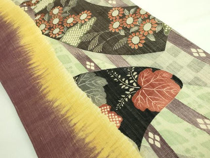 平和屋着物＊極上 夏物 摺型友禅 京都 多ち花 九寸開き名古屋帯 誰が袖花文 逸品 DZAA7204kh5