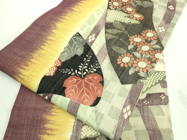 平和屋着物＊極上 夏物 摺型友禅 京都 多ち花 九寸開き名古屋帯 誰が袖花文 逸品 DZAA7204kh5
